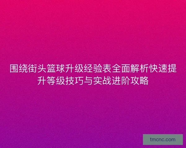 围绕街头篮球升级经验表全面解析快速提升等级技巧与实战进阶攻略
