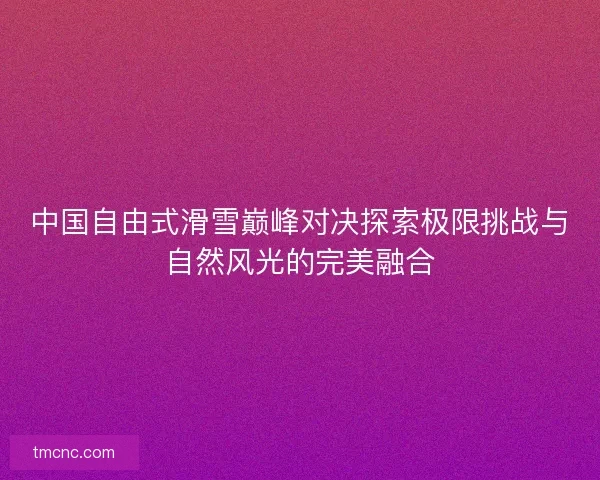 中国自由式滑雪巅峰对决探索极限挑战与自然风光的完美融合