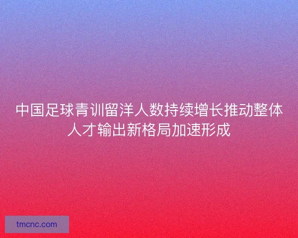 中国足球青训留洋人数持续增长推动整体人才输出新格局加速形成
